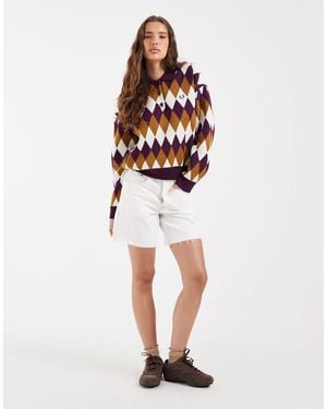 Fred Perry Hemd aus diamant-jacquard-strick - Weiß