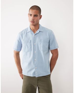 SELECTED Light Denim Short Sleeve Shirt - Blue