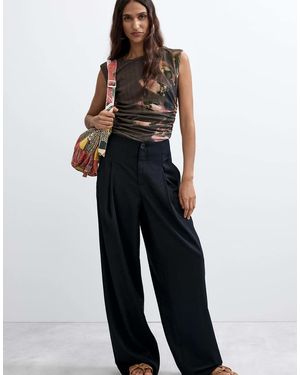 Desigual Long Pleated Trousers - Blue