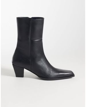 ASOS Reid Premium Clean Mid Heel Boot - Blue