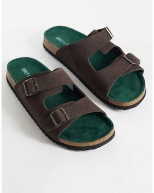 Only & Sons Faux Suede Mule Sandals - Black