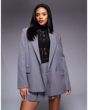 Kaiia Exclusive Tailored Oversized Blazer Co-ord - Gray