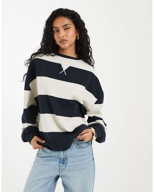 Free People Classic Stripe Crew - Blue