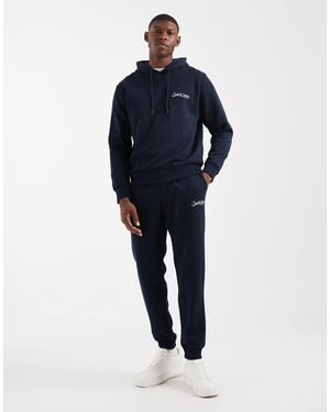 Jack & Jones Oversized Logo Hoodie & jogger Set - Blue