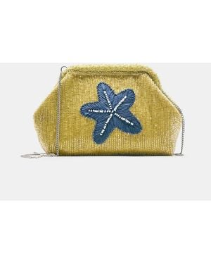 Pull&Bear Pochette Gialla Con Perline - Blu