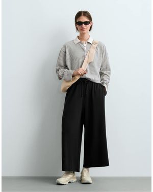 Oysho Soft-touch Wide-leg Crop Trousers With Modal - Red
