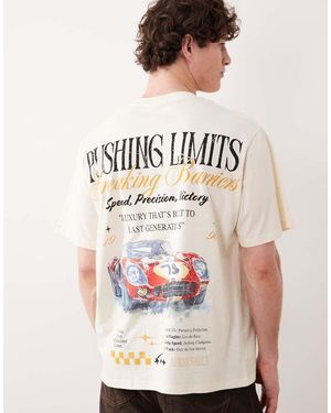 Jack & Jones Oversized T-shirt With Car Backprint - Natural