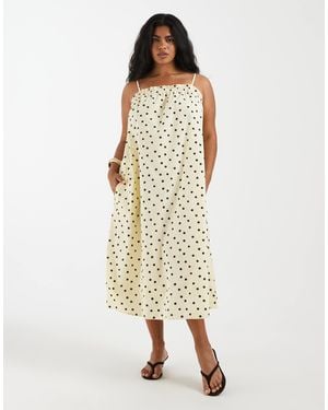Pieces Plus Pieces Curve Cotton Cami Maxi Dress - Natural