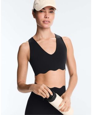 Oysho Wavy Compressive Medium-Support Sports Bra - Black