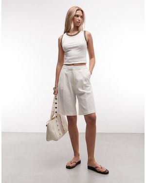Reclaimed Vintage Tailored Longline Short - Natural
