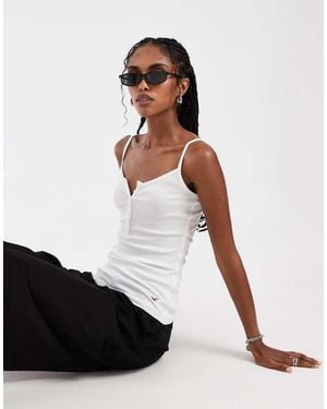 Hollister Top De Tirantes Con Cuello Panadero - Blanco