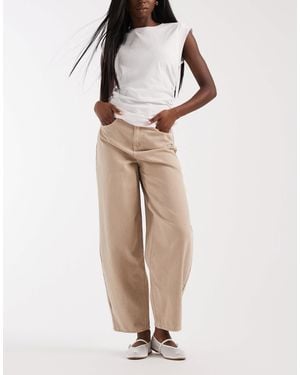 Vero Moda Billie High Rise Barrel Leg Jeans - Natural