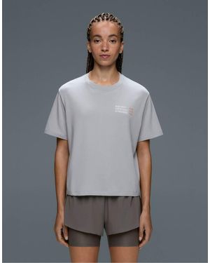 Oysho Boxy Cotton Blend Slogan T-Shirt - Grey