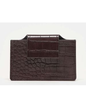 ASOS Textured Croc Card Holder - Brown