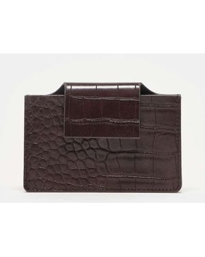 ASOS Textured Croc Card Holder - Brown