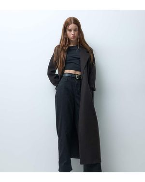 Vero Moda Nette Maxi Jas Met Riem - Zwart
