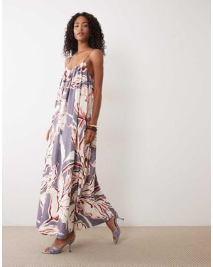 ASOS Strappy Cami Trapeze Maxi Dress - Pink