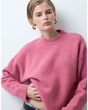 ASOS Gestrickter pullover mit rundhalsausschnitt und wolle - Pink
