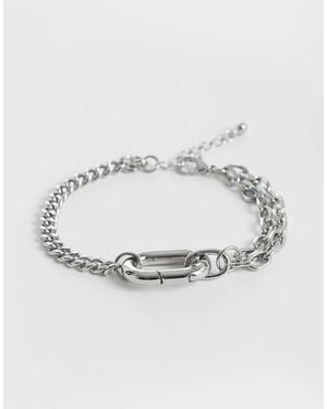 Reclaimed Vintage Layered Linked Bracelet - Metallic