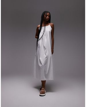 ARKET Pure Cotton Poplin Maxi Beach Dress With Spaghetti Straps - Gray