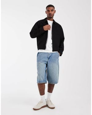 ASOS Textured Harrington Jacket - Blue