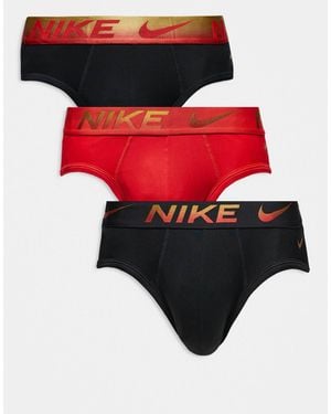 Nike Essential Microfibre 3 Pack Hip Brief - Red