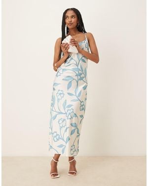 Aware Vestito A Sottoveste Lungo Con Fiori Stilizzati - Neutro