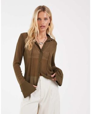 ASOS Doorschijnend Shirt Uit De Jaren 90 - Bruin