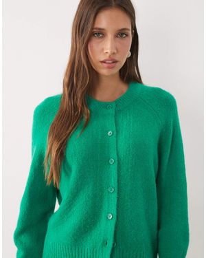 Threadbare Crew Neck Cardigan - Green