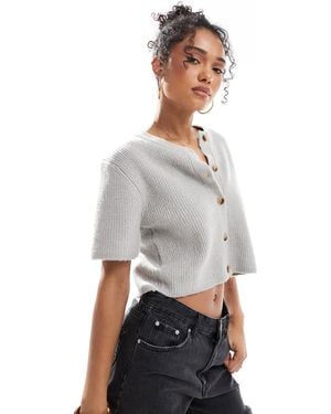 Brave Soul Short Sleeve Cardigan - White