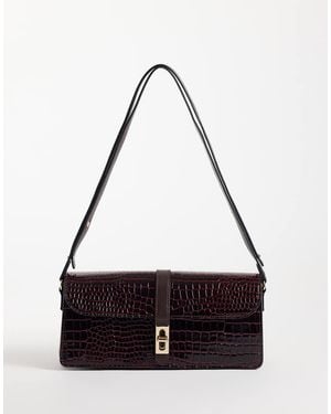 ASOS Borsa A Spalla Bordeaux Effetto Coccodrillo - Bianco