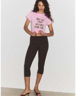 Stradivarius Slogan Short Sleeve T-Shirt - Pink