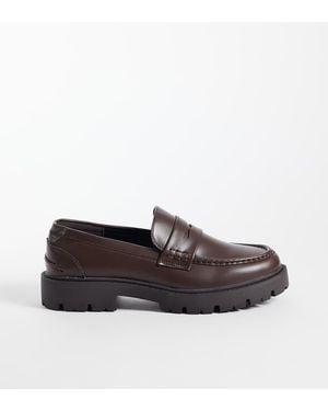 SEQWL Wide Fit Kinder Chunky Loafers - Brown