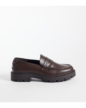SEQWL Wide Fit Kinder Chunky Loafers - Bruin