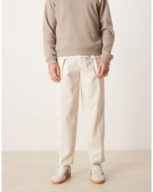 ASOS Smart Oversized Tapered Trousers - Natural
