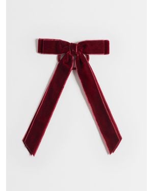 ASOS Hairband With Velvet Bow Detail - Red