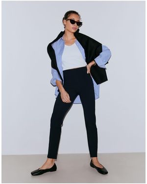 Aim'n Pantalones Negros Con Jaretas Luxe - Azul
