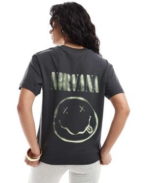 JJXX Boxy T-shirt With Nirvana Print - Grey