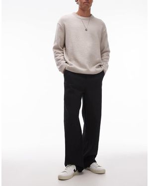 TOPMAN Broek Met Wijde Pijpen En Textuur - Wit