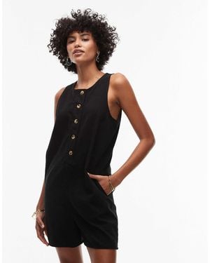TOPSHOP Twill Romper - Black