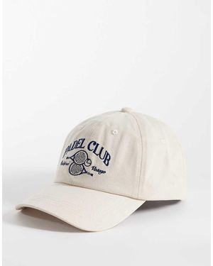 Reclaimed Vintage Unisex Cap With Padel Tennis Embroidery - White