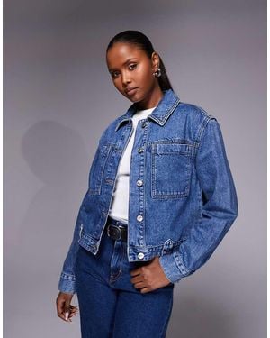 River Island Pocket Detail Denim Jacket - Blue