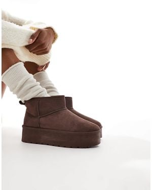 SEQWL Mini Flatform Boots - Brown