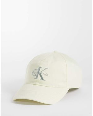 Calvin Klein Jeans Silver Embroidery Logo Baseball Cap - Natural