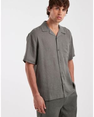 Only & Sons Linen Rich Relaxed Shirt - Gray
