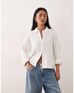 ASOS Camisa Corta Blanco De Algodón Texturizado De