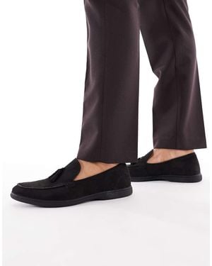 SEQWL Berwin Tassel Detail Loafers With Contrast Sole - Black
