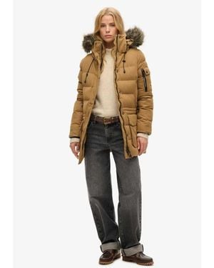 Superdry Microfiber Expedition Parka Jacket - Brown
