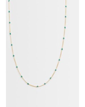 ASOS Collana Corta A Catenina Sottile Con Dettagli A Forma Di Occhio Verdi - Neutro