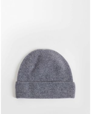 ASOS Knitted Fine Gauge Wool Beanie - Gray